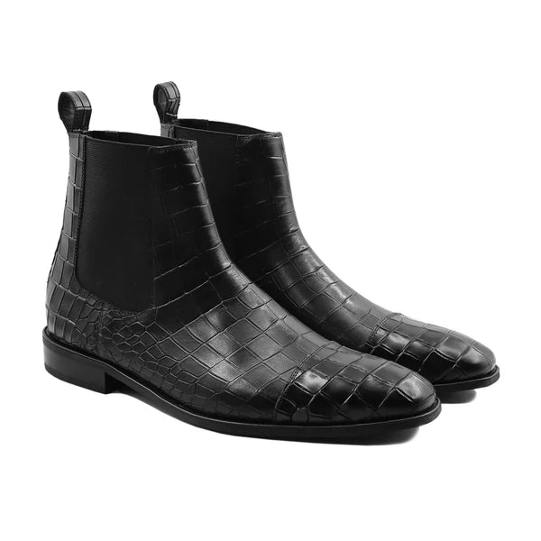 Men's Black Calf Leather Chelsea Boot