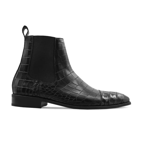 Men's Black Calf Leather Chelsea Boot