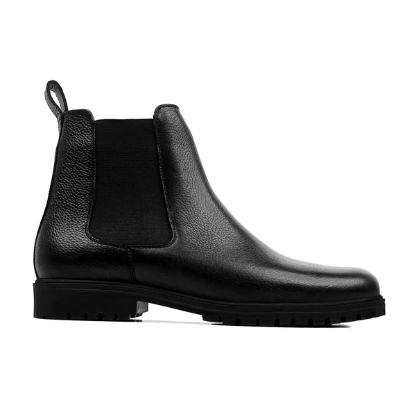 Men's Black Pebble Grain Leather Chelsea Boot
