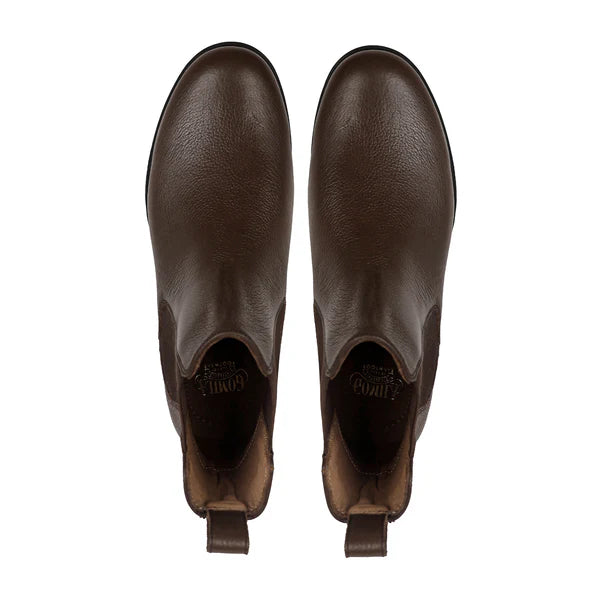 Men's Dark Brown Pebble Grain Leather Chelsea Boot